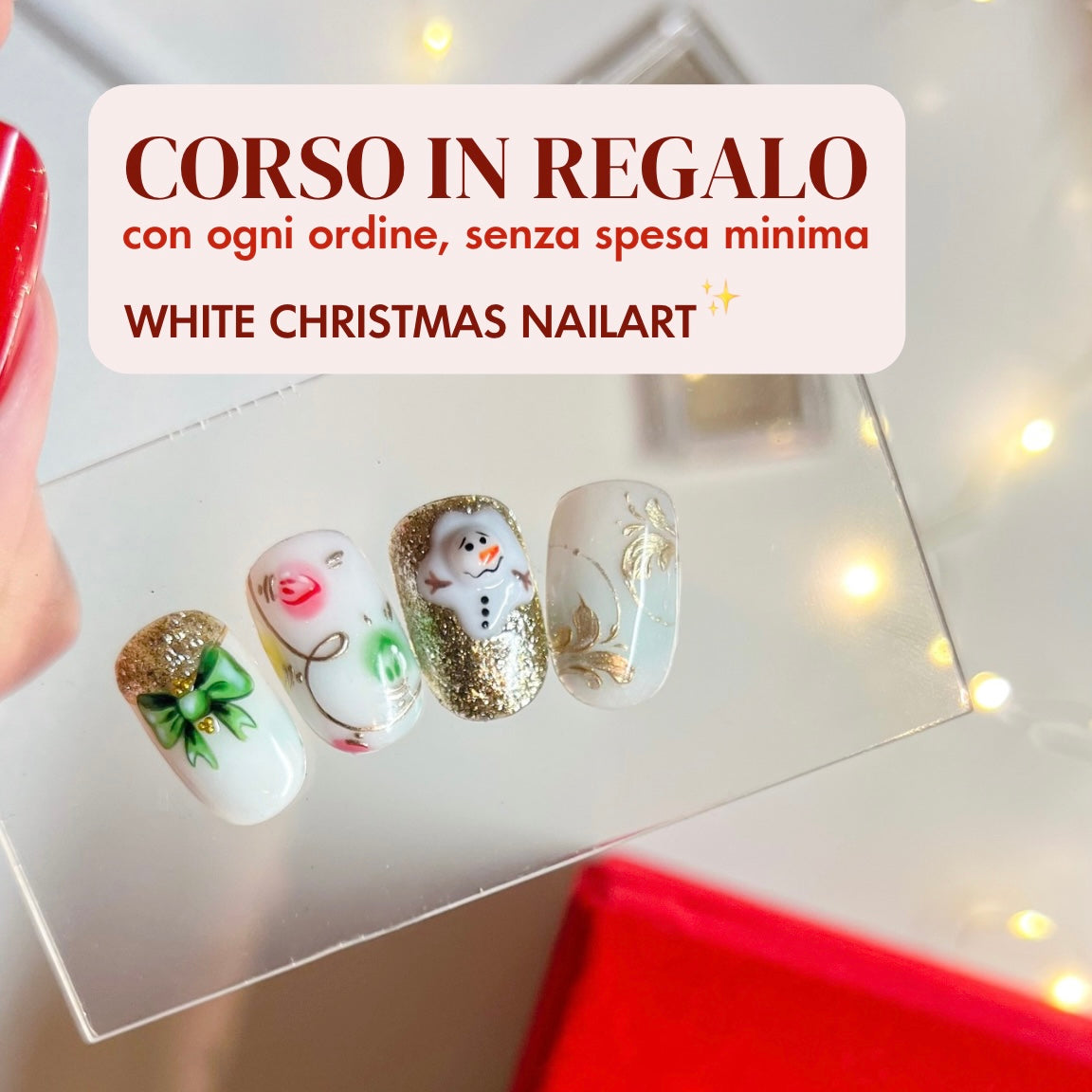 Bianco Natale - Nailart da salone a tema natalizio